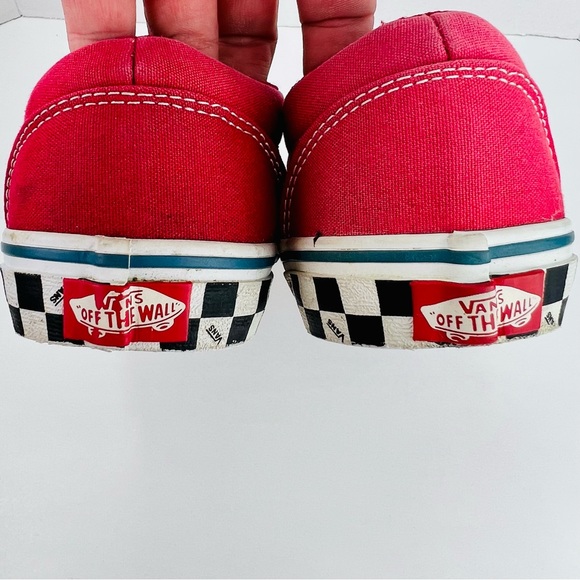 ***SOLD***Vans Old Skool Red Canvas Check Side Wall Lace Up Low Top Unisex Big B - Picture 11 of 15